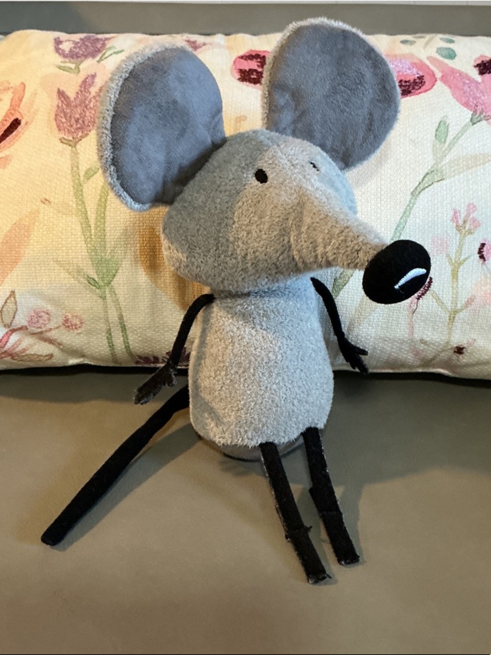 Grey Plush Mouse Stuffed Animal - Soft Cuddly Toy